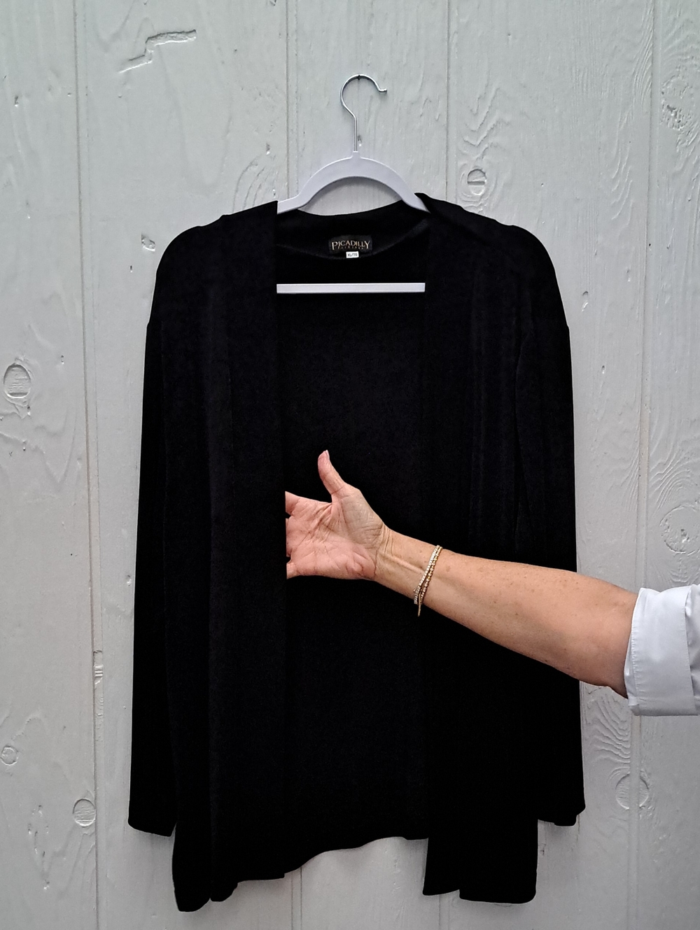 Picadilly Black Open-Front Cardigan